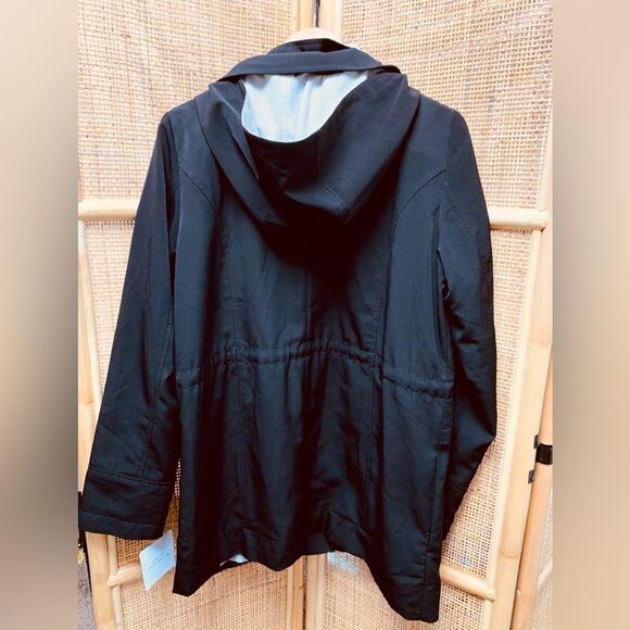 Croft and Barrow Womens Black Springtime Jacket Striped Interior | NWT | Medium - Picture 4 of 7